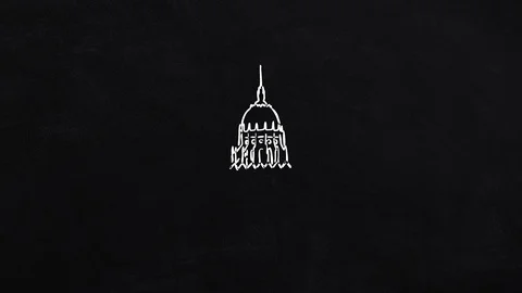 Budapest Hungary self-drawing lines on the blackboard Stock Footage 109203381