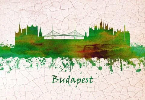 Budapest Hungary skyline Illustrazione stock