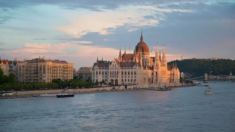 Budapest, Hungary at sunset Stock Footage 115617120