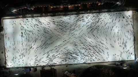 Budapest, Hungary - Time-lapse drone footage about City Park Ice Rink at winter Stock Footage 122201910