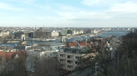 Budapest Hungary view from Castle of Buda 10 winter Stock Footage 35756733