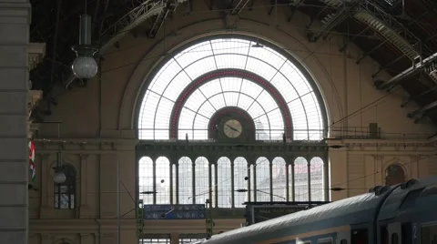 Budapest Keleti train station main window 4K Stock Footage 43197969
