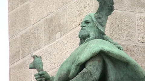 Budapest King Statue Stock Footage 46013794