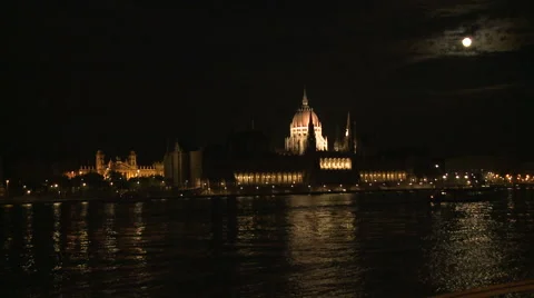 Budapest Lake Night Stock Footage 46012023