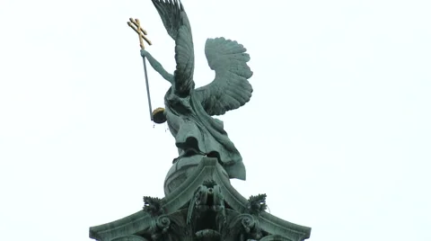 Budapest Monument Wings Stock Footage 46016394