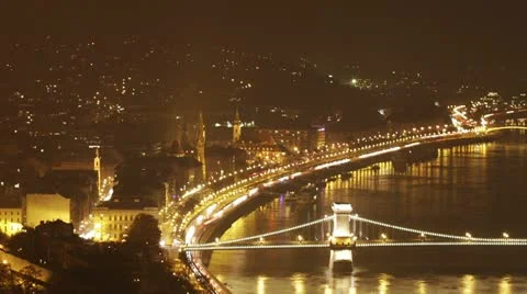 Budapest by Night 17 Stock Footage 12617980