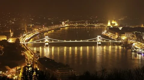 Budapest by Night 21 Stock Footage 12626040