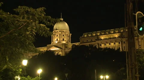 Budapest Night Building Stock Footage 46013284