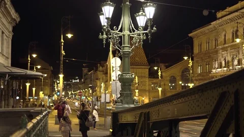 Budapest at night Stock Footage 70617210