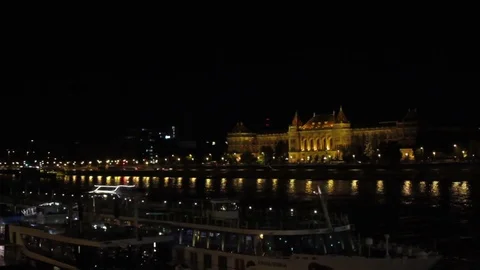 Budapest, night skyline of Pest Stock Footage 78965678
