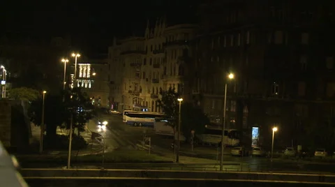 Budapest Night Streets Stock Footage 46017616