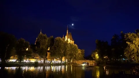 Budapest at night - Tilt Stock Footage 109057207
