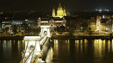 Budapest by Night Timelapse Stock Footage 12559520