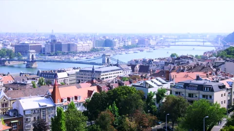 Budapest panorama with Danube Stock Footage 57141759