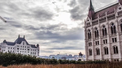 Budapest Parlament cityscape Timelapse  Stock Footage 73035059