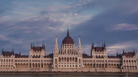 Budapest Parlament daylight Timelapse Stock Footage 73035064