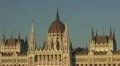 The Budapest Parliament and boats traffic, Budapest, Hungary HD Footage