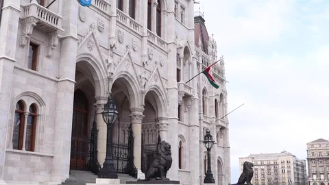 Budapest Parliament Front view Stock Footage 73019566
