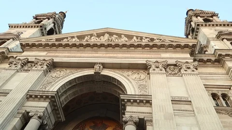 Budapest Saint Stephen's Basilica view from the ground Video stock 91848335