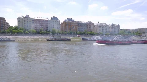 Budapest scenery, Pest side from the Danube Stock Footage 83764556