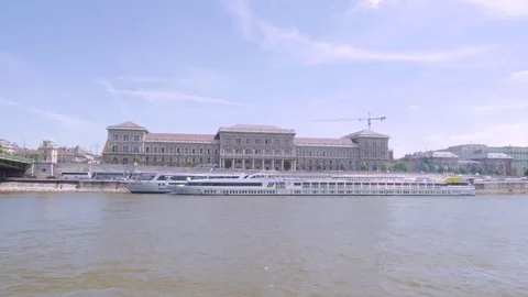 Budapest scenery, Pest side from the Danube Stock Footage 83765071