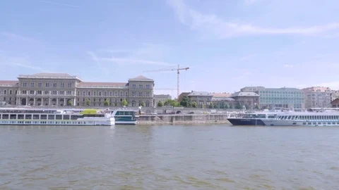 Budapest scenery, Pest side from the Danube Stock Footage 83765077