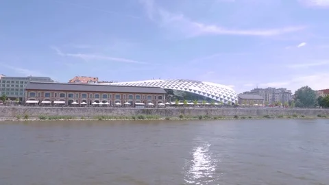Budapest scenery, Pest side from the Danube Stock Footage 83765112