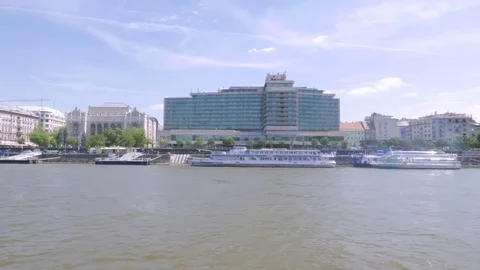 Budapest scenery, Pest side from the Danube Stock Footage 83766375