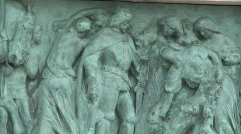 Budapest Sculptures Stock Footage 46014612