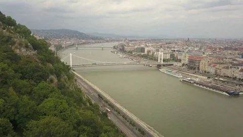 Budapest from the sky Stockbeeldmateriaal 79625070