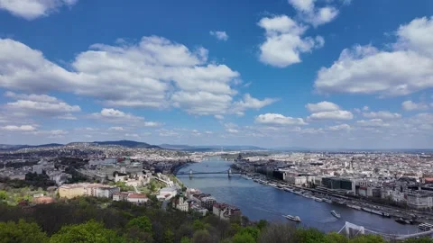 Budapest slow motion castle danube Vídeo Stock 332573811