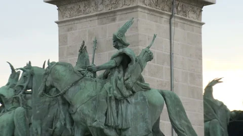Budapest Solders on Horses Stock Footage 46016336