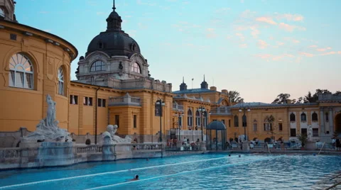 Budapest Spa Szechenyi Bath Video stock 49680022