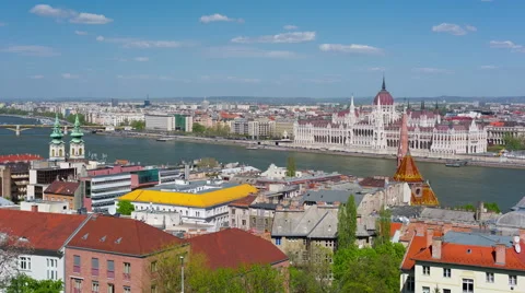 Budapest  in a  spring day Stock Footage 54649359