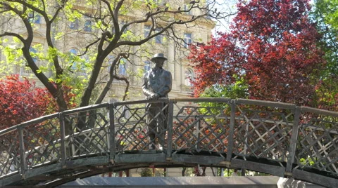 Budapest statue of Imre Nagy 4k Stock Footage 50140987