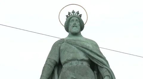 Budapest Statue King Stock Footage 46014045