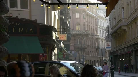Budapest street cafe 스톡 동영상 43106232