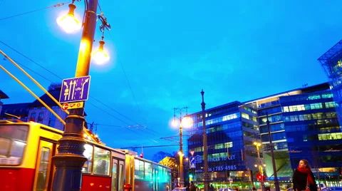 Budapest streets by night Stock Footage 51881212