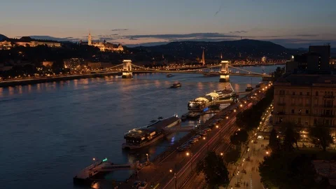 Budapest Sunset Stock Footage 129256745