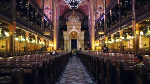 BUDAPEST SYNAGOGUE INSIDE 1 LS Stock Footage 39432675