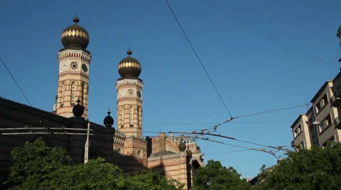 BUDAPEST SYNAGOGUE OUTSIDE 1 LS Stock Footage 39425575