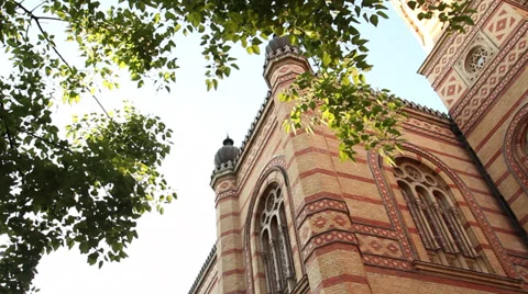 BUDAPEST SYNAGOGUE OUTSIDE 5 MS LOW ANGLE Stock Footage 39428876