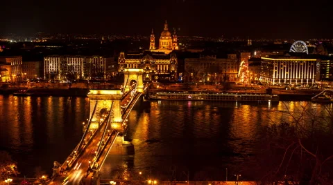 Budapest - Szechenyi bridge Stock Footage 46466870