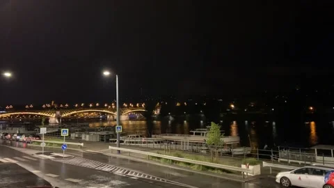 Budapest Thunderstorm Night Stock Footage 139567108