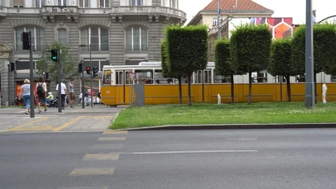 The Budapest tram network is part of the mass transit system of Budapest. Stock Footage 112924268