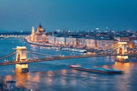Budapest at twilight Stock Photos