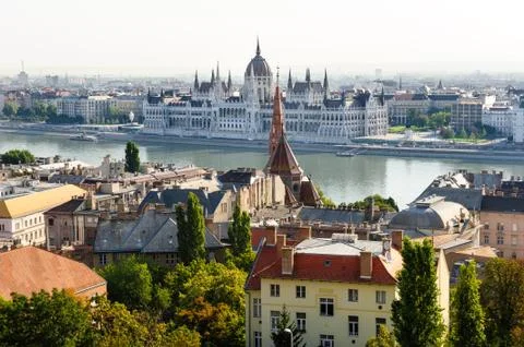 Budapest, view from Buda side to Pest Stock Photos