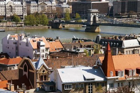 Budapest View from Buda Side Stock Photos