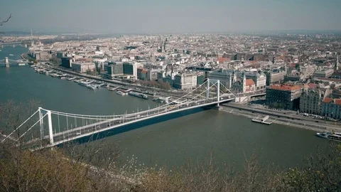 Budapest view with Elisabeth Bridge Video stock 74231935