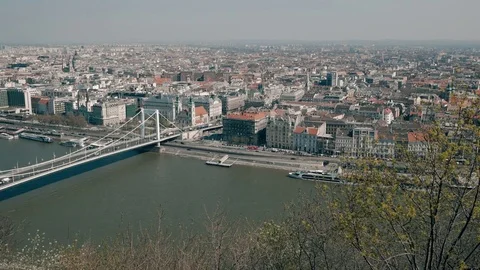 Budapest view with Elisabeth Bridge Video stock 74235920